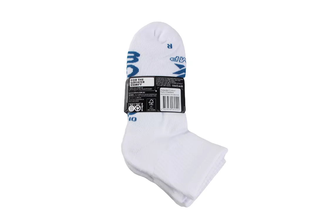 12 Pairs X Bonds Mens X-Temp Quarter Crew Socks White As8