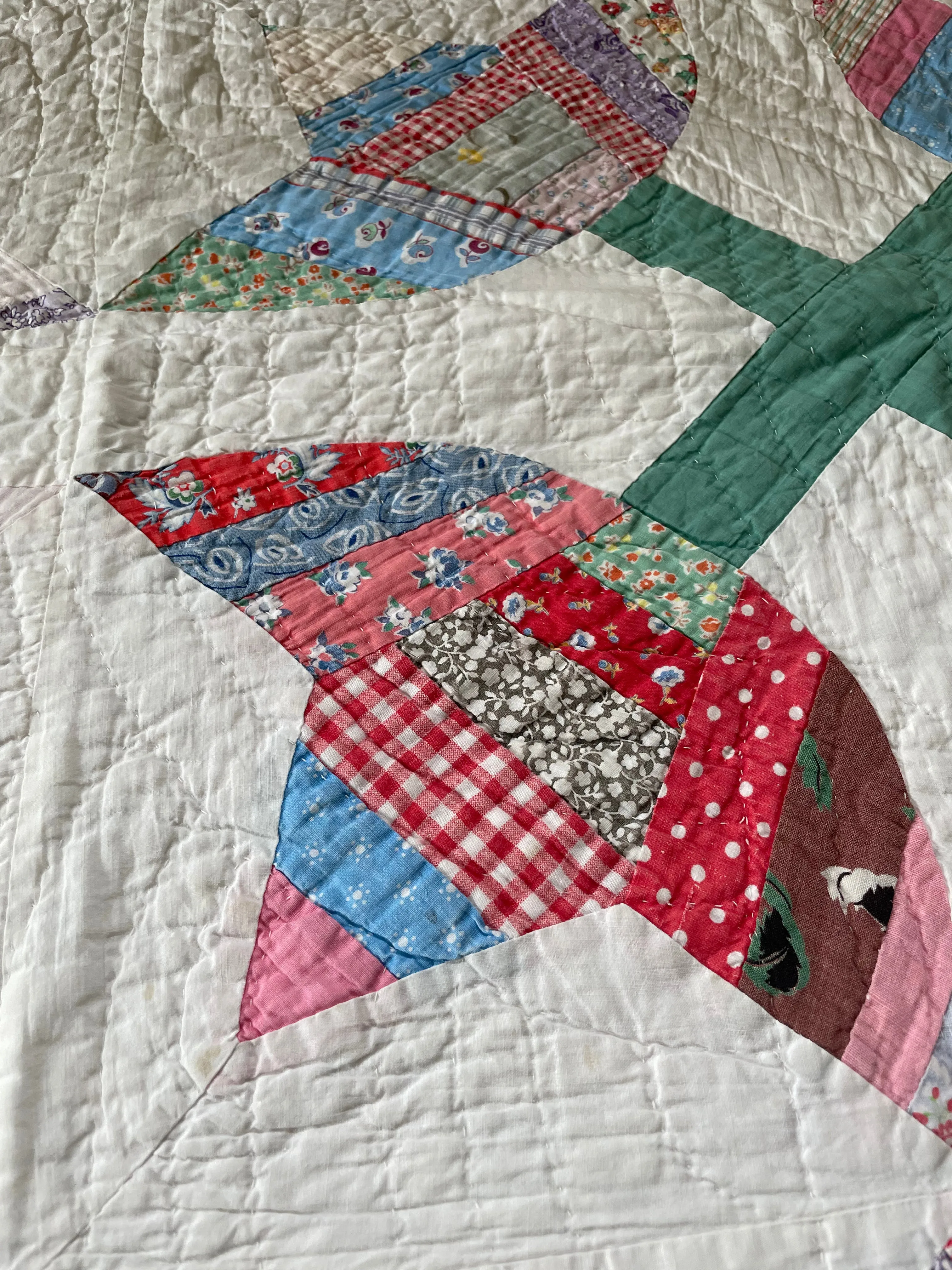 1930s Feedsack Tulip Quilt