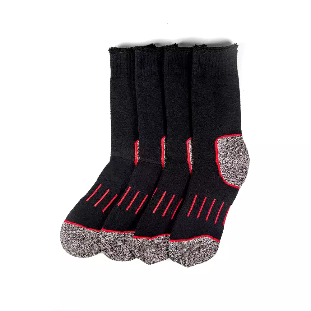 2 x Mens Explorer Copper Crew Socks Black / Grey Marle