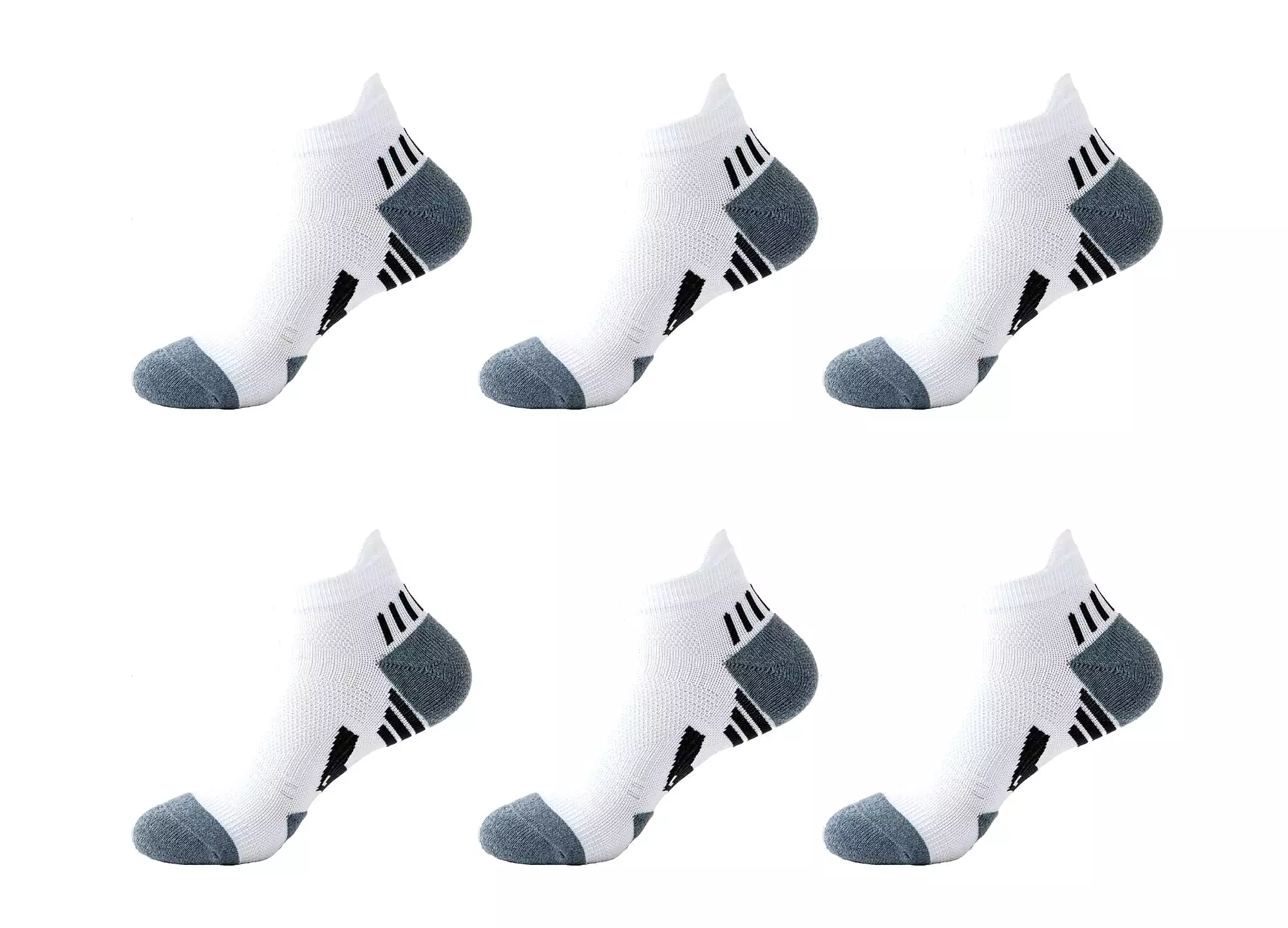 6-Pack Men's Running Fitness Performance Sport Compression Quarter Socks