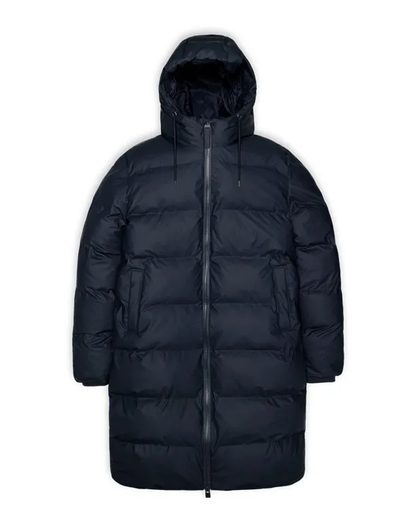 Alta Long Puffer Jacket Navy | Rains | Watch Wear