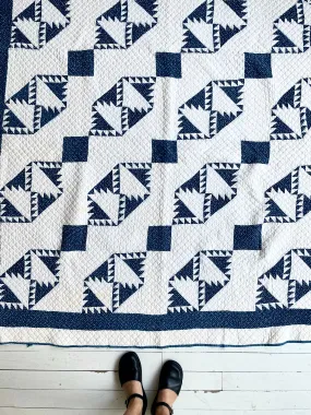 Antique Calico Sawtooth Quilt