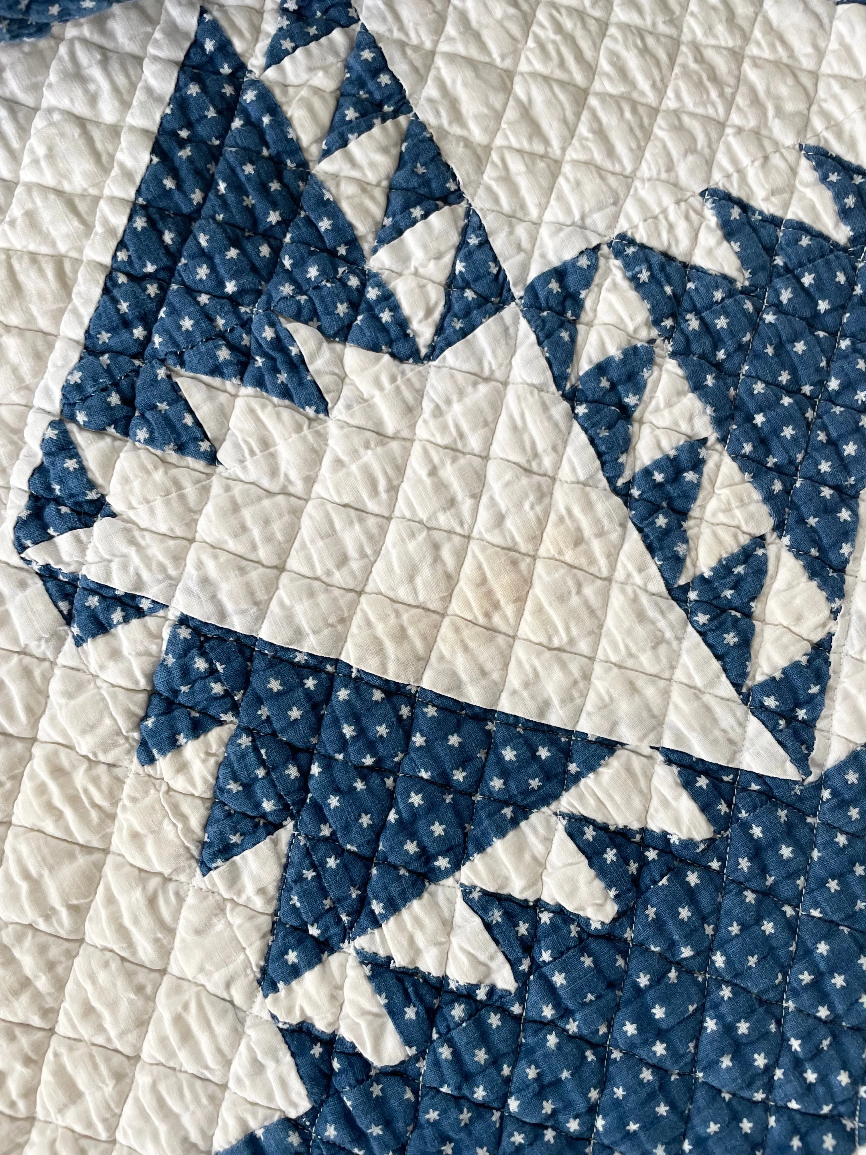 Antique Calico Sawtooth Quilt