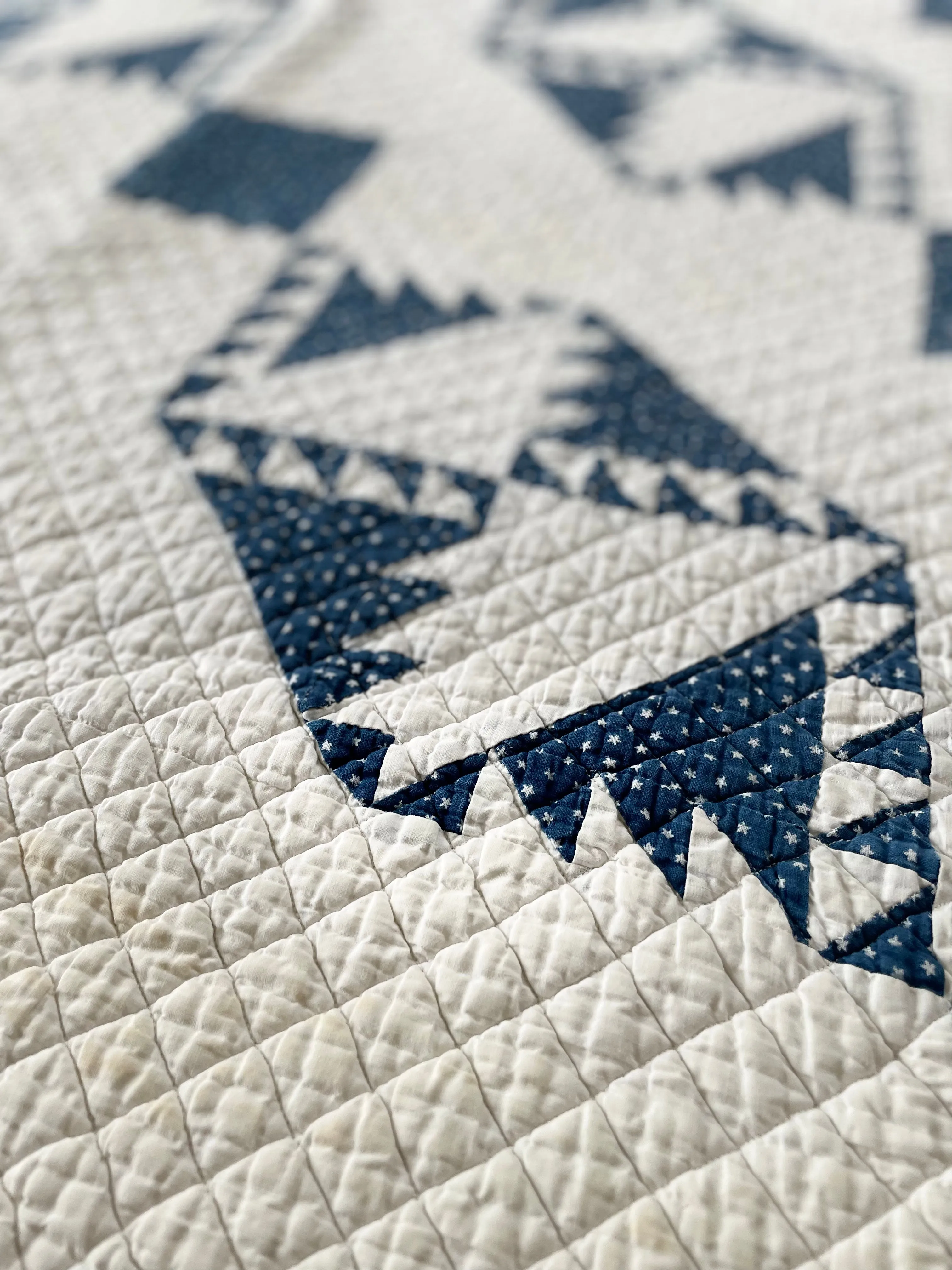 Antique Calico Sawtooth Quilt