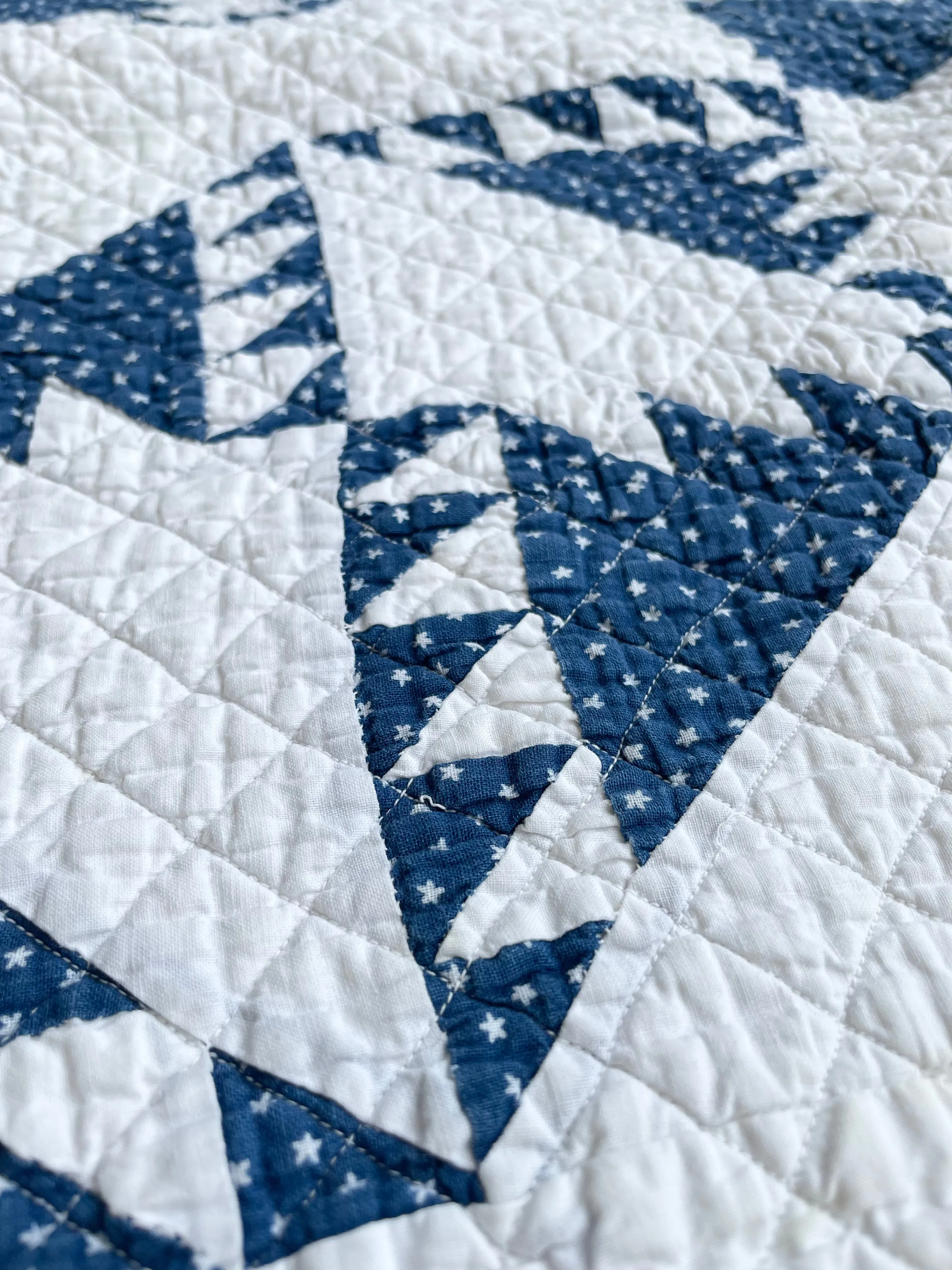 Antique Calico Sawtooth Quilt