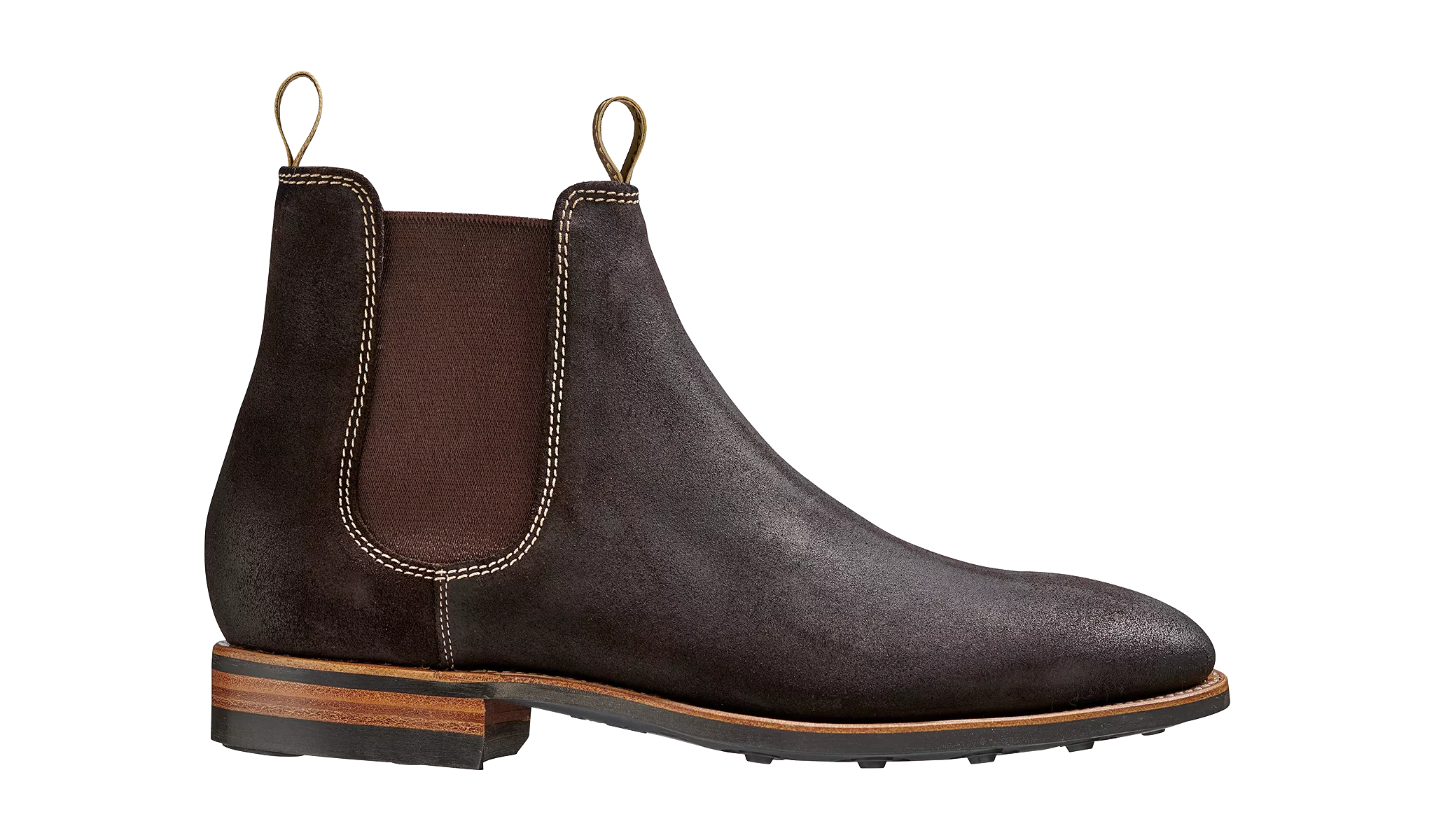 Barker Mansfield Classic Chelsea Boots - Bitter Chocolate Burnished Suede