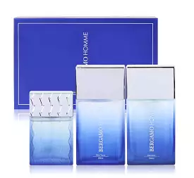 BERGAMO Homme Blue 3set For Mens Sensitive Dry Skin Barrier Moisture Soothing