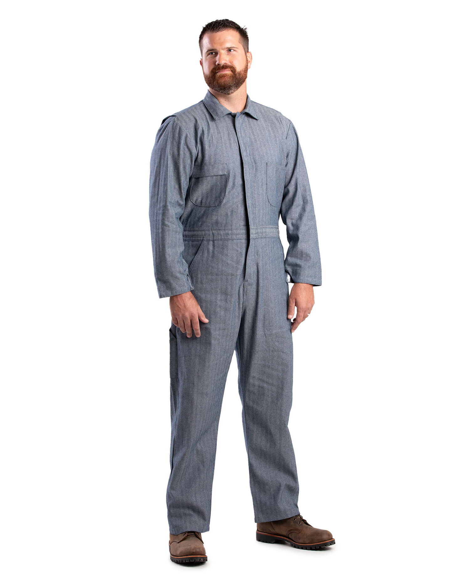 Berne Men's Standard Coverall in Fisher Stripe