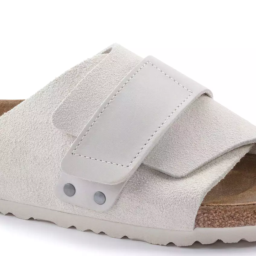 BIRKENSTOCK Men's Kyoto Nubuck/Suede Leather (Antique White - Wide Fit)