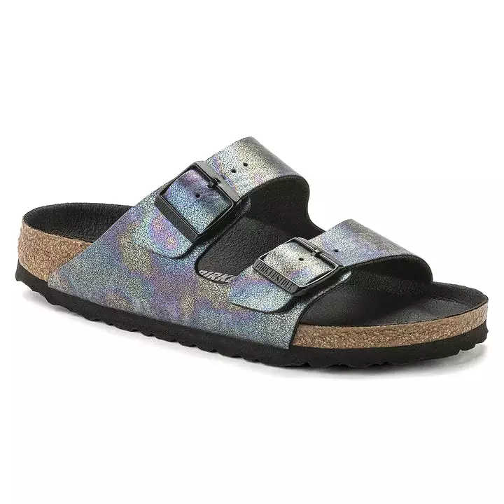 Birkenstock Women's Arizona Birko Flor (Black Iridescent)