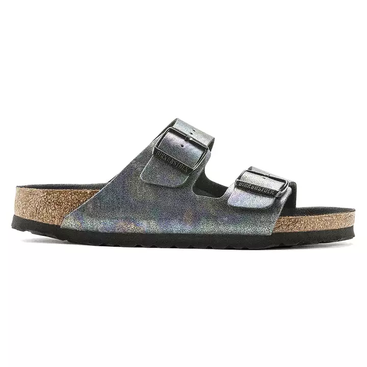 Birkenstock Women's Arizona Birko Flor (Black Iridescent)