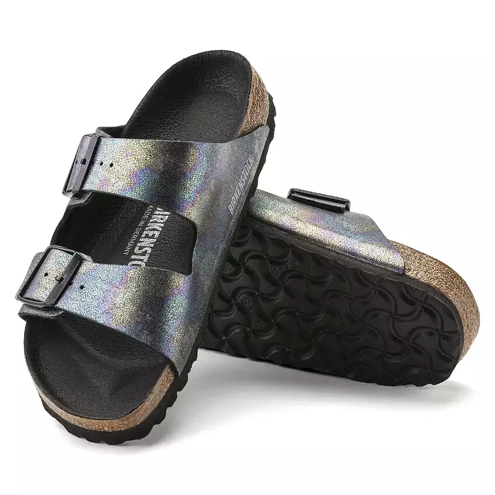 Birkenstock Women's Arizona Birko Flor (Black Iridescent)