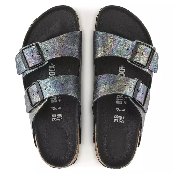 Birkenstock Women's Arizona Birko Flor (Black Iridescent)