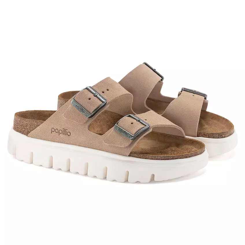 Birkenstock Women's Arizona Chunky Suede Leather (Warm Sand - Narrow Fit)