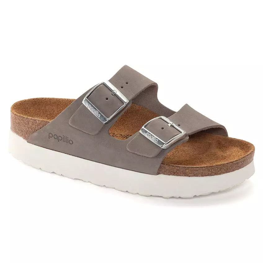 Birkenstock Women's Arizona Platform Nubuck Leather (Dove Grey)