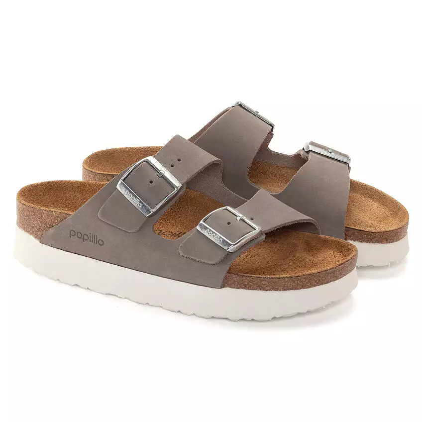 Birkenstock Women's Arizona Platform Nubuck Leather (Dove Grey)