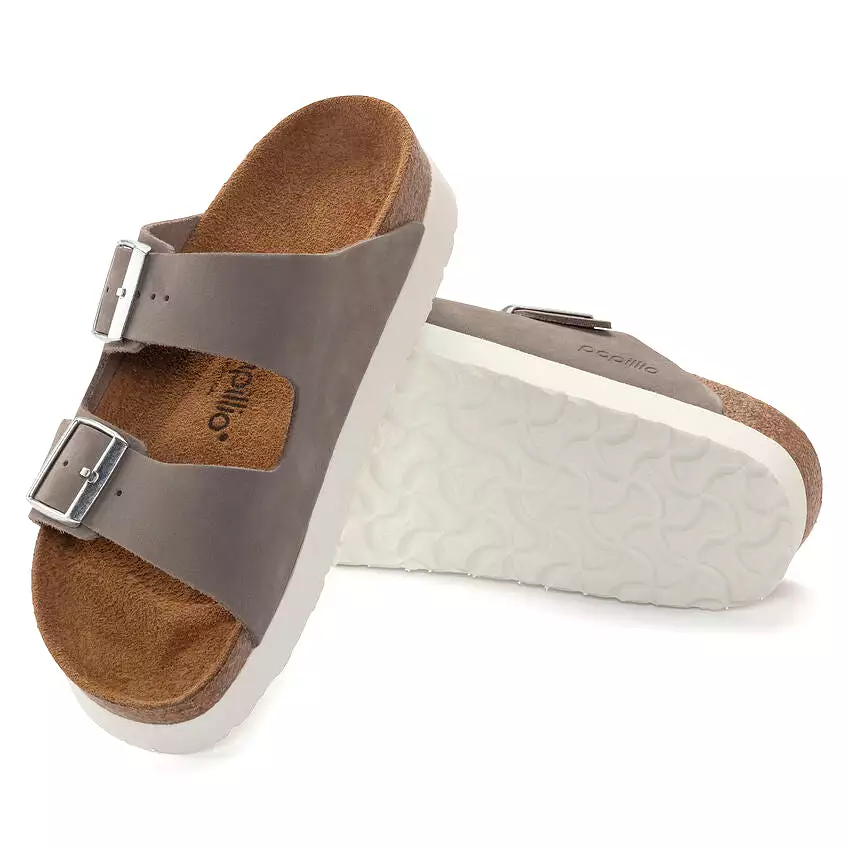 Birkenstock Women's Arizona Platform Nubuck Leather (Dove Grey)