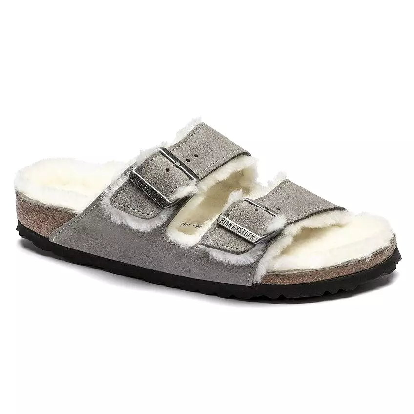 Birkenstock Women's Arizona Shearling - Stone Suede