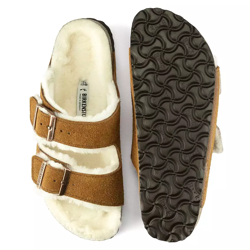 BIRKENSTOCK Women's Arizona Shearling Suede Leather (Mink - Regular Fit)