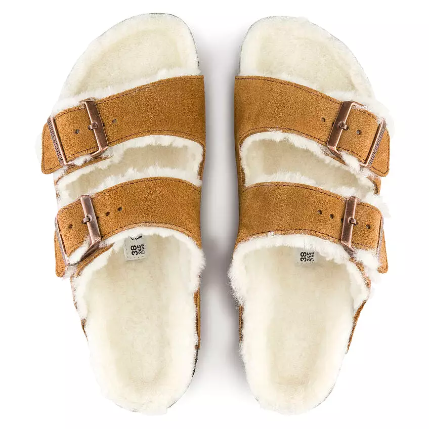 BIRKENSTOCK Women's Arizona Shearling Suede Leather (Mink - Regular Fit)