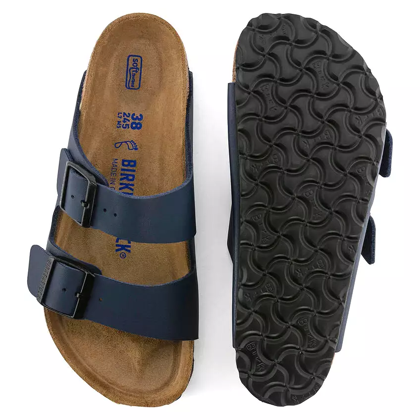 Birkenstock Women's Arizona Soft Footbed Birko-Flor (Blue - Narrow fit)