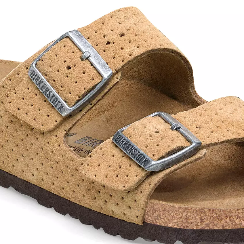 Birkenstock Women's Arizona Suede Embossed (New Beige - Narrow fit)