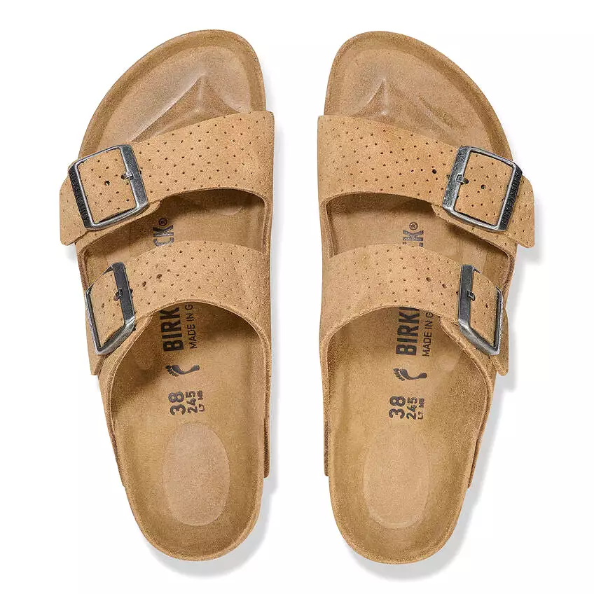 Birkenstock Women's Arizona Suede Embossed (New Beige - Narrow fit)