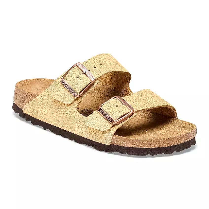 Birkenstock Women's Arizona Suede Leather (Latte Cream - Regular fit)