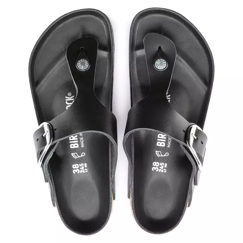 Birkenstock Women's Gizeh Big Buckle - Black Oiled Leather