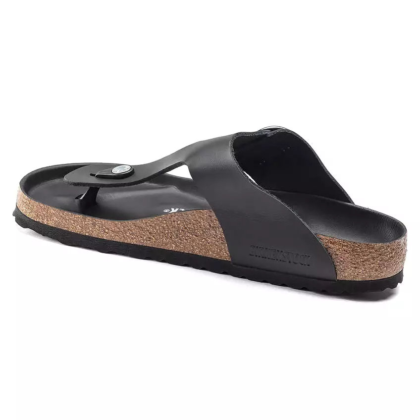 Birkenstock Women's Gizeh Big Buckle Oiled Leather (Black - Regular Fit)