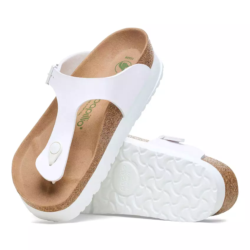 Birkenstock Women's Gizeh Flex Platform Birko-Flor (White - Regular fit)