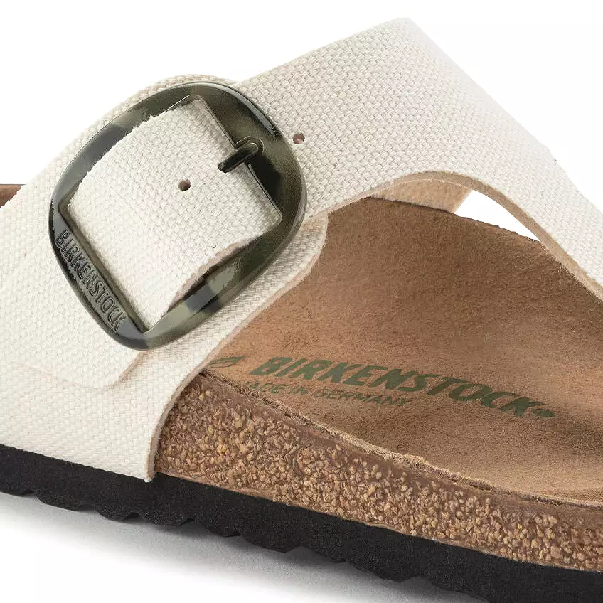 Birkenstock Women's Gizeh Vegan Big Buckle Textile (Eggshell - Wide Fit)