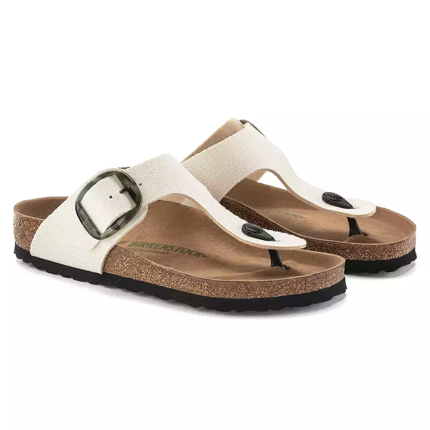 Birkenstock Women's Gizeh Vegan Big Buckle Textile (Eggshell - Wide Fit)