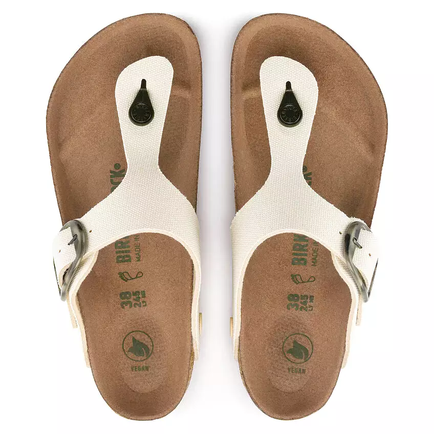 Birkenstock Women's Gizeh Vegan Big Buckle Textile (Eggshell - Wide Fit)