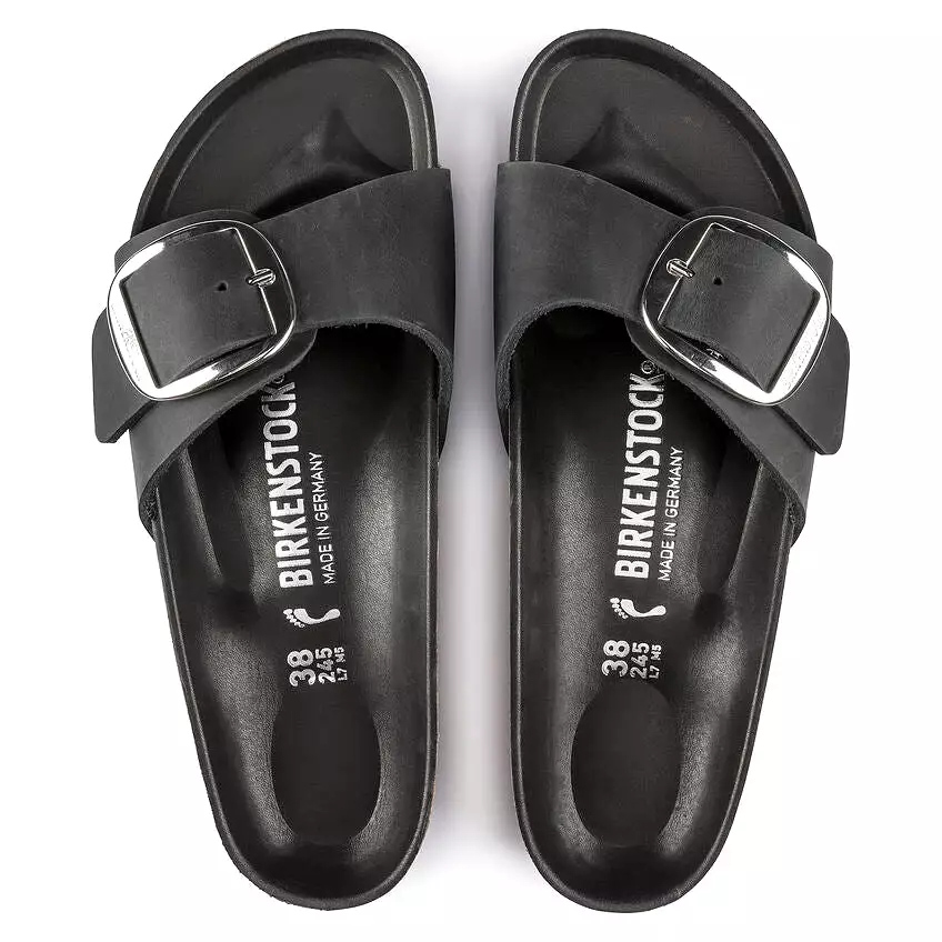 Birkenstock Women's Madrid Big Buckle Oiled Leather (Black)