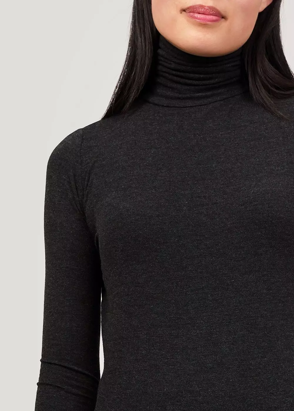 Charcoal Roll Neck Jersey Top