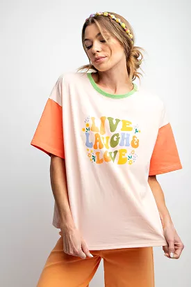 Color Block Jersey Live Laugh Love Top