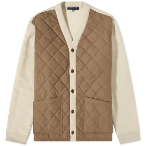 Comme des Garçons Homme Quilt Front CardiganNatural & Grey