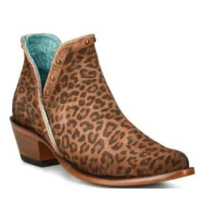 Corral Women's Leopard Print with Stud Brown Ankle Booties Z2003