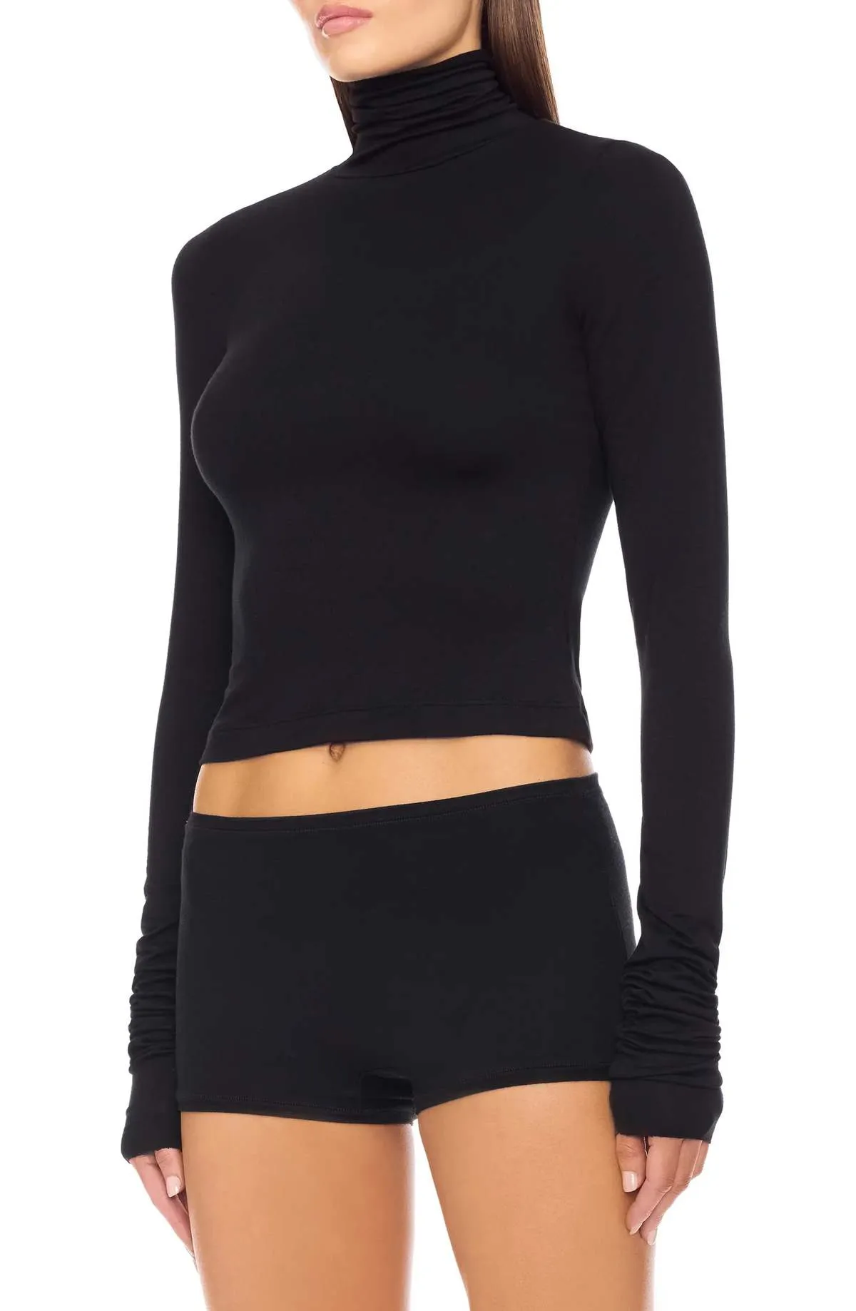 Cropped Fitted Turtleneck