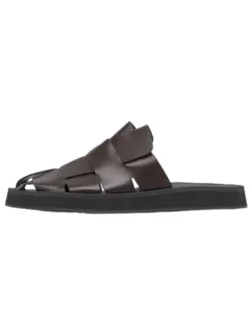 Dira slide dark brown slippers