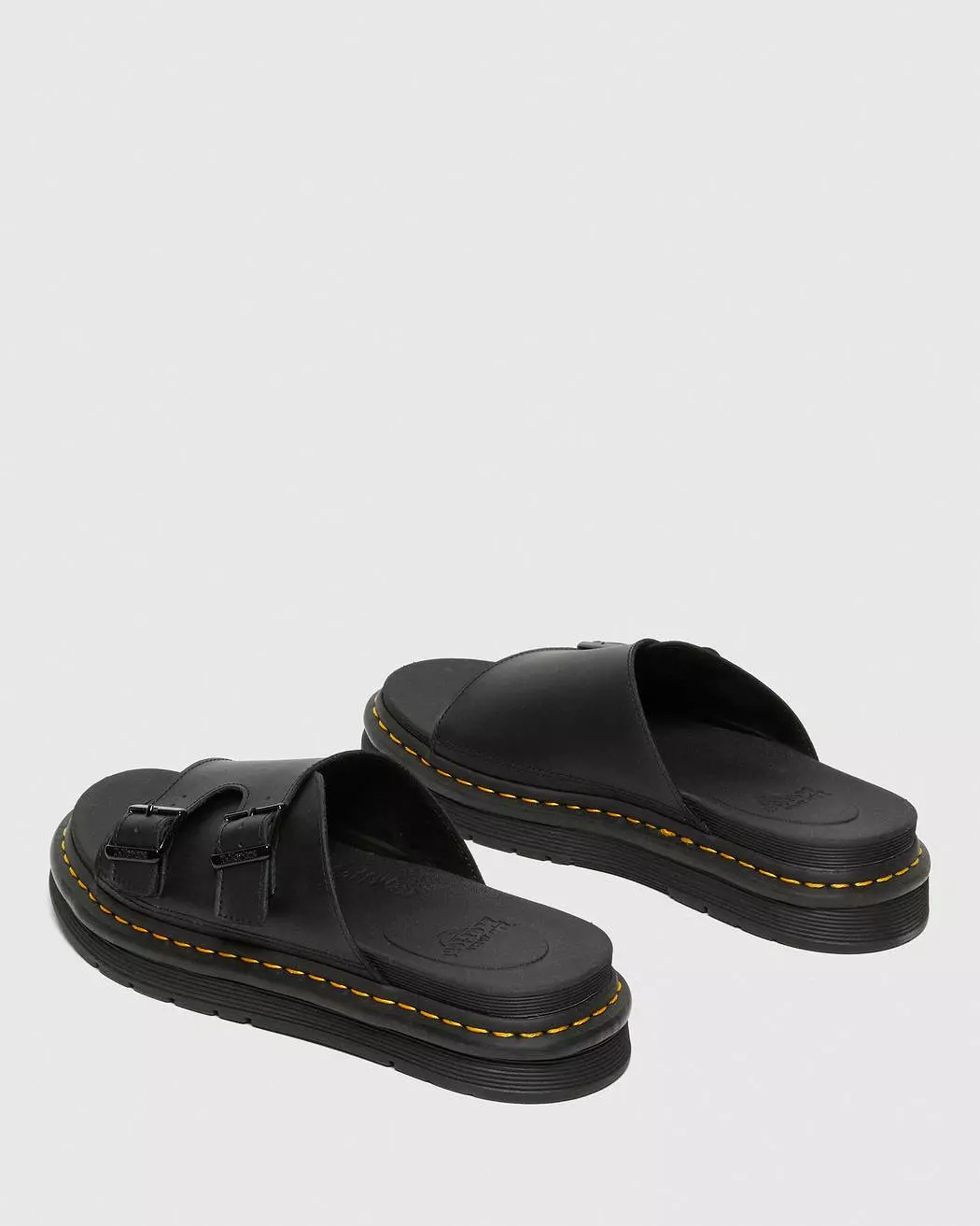 Dr. Martens Men's DAX LEATHER SLIDE SANDALS (Black)