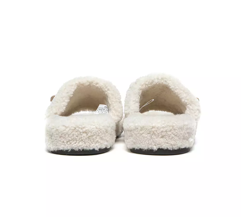 EVERAU Curly Sheepskin Wool Slides Women Croft