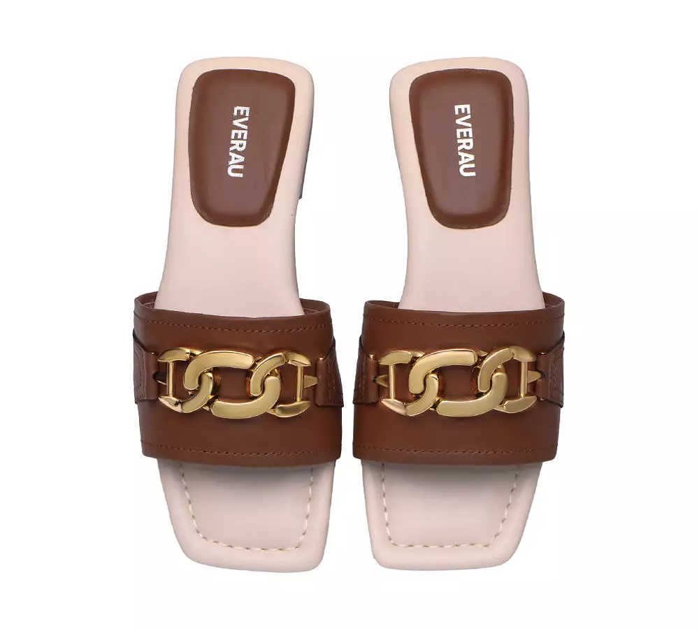 EVERAU Open Toe Leather Flat Sandals Women Chela