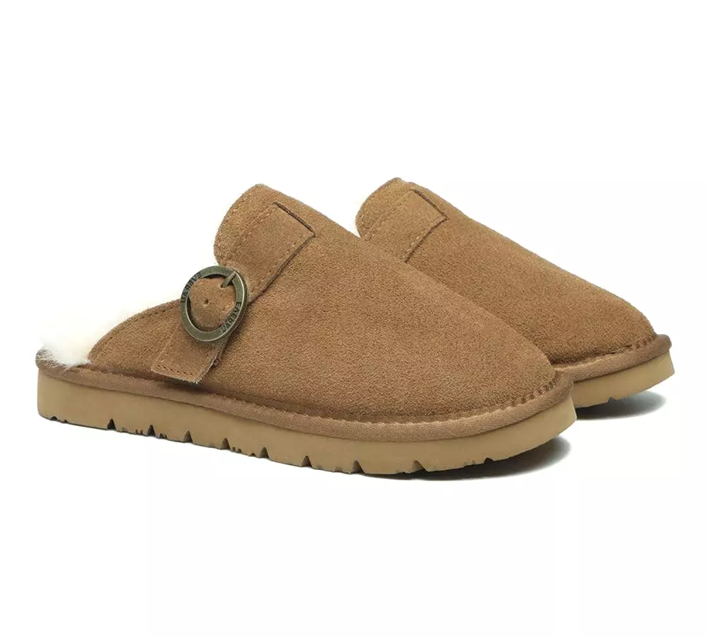 EVERAU Premium Sheepskin Slipper Women Cedar