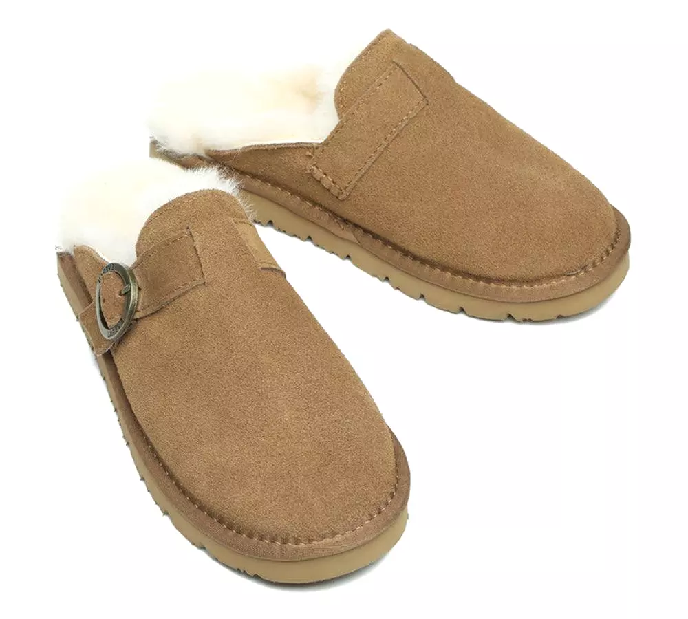 EVERAU Premium Sheepskin Slipper Women Cedar