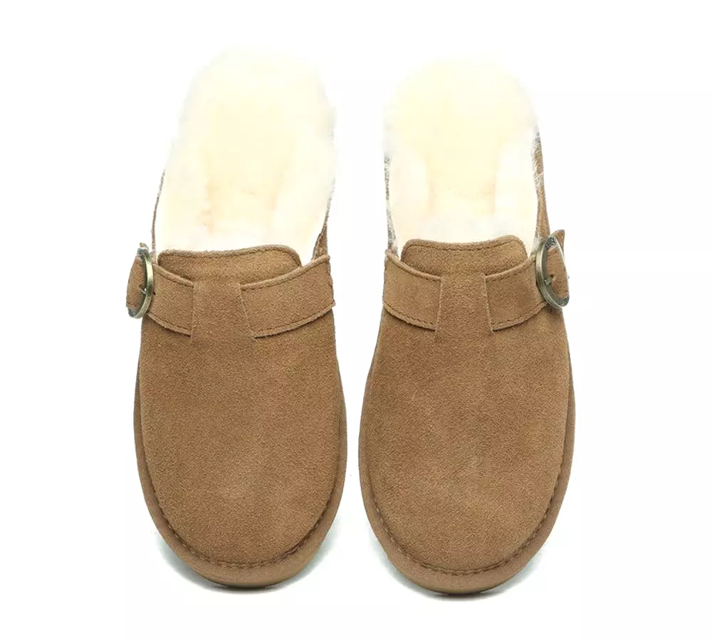 EVERAU Premium Sheepskin Slipper Women Cedar