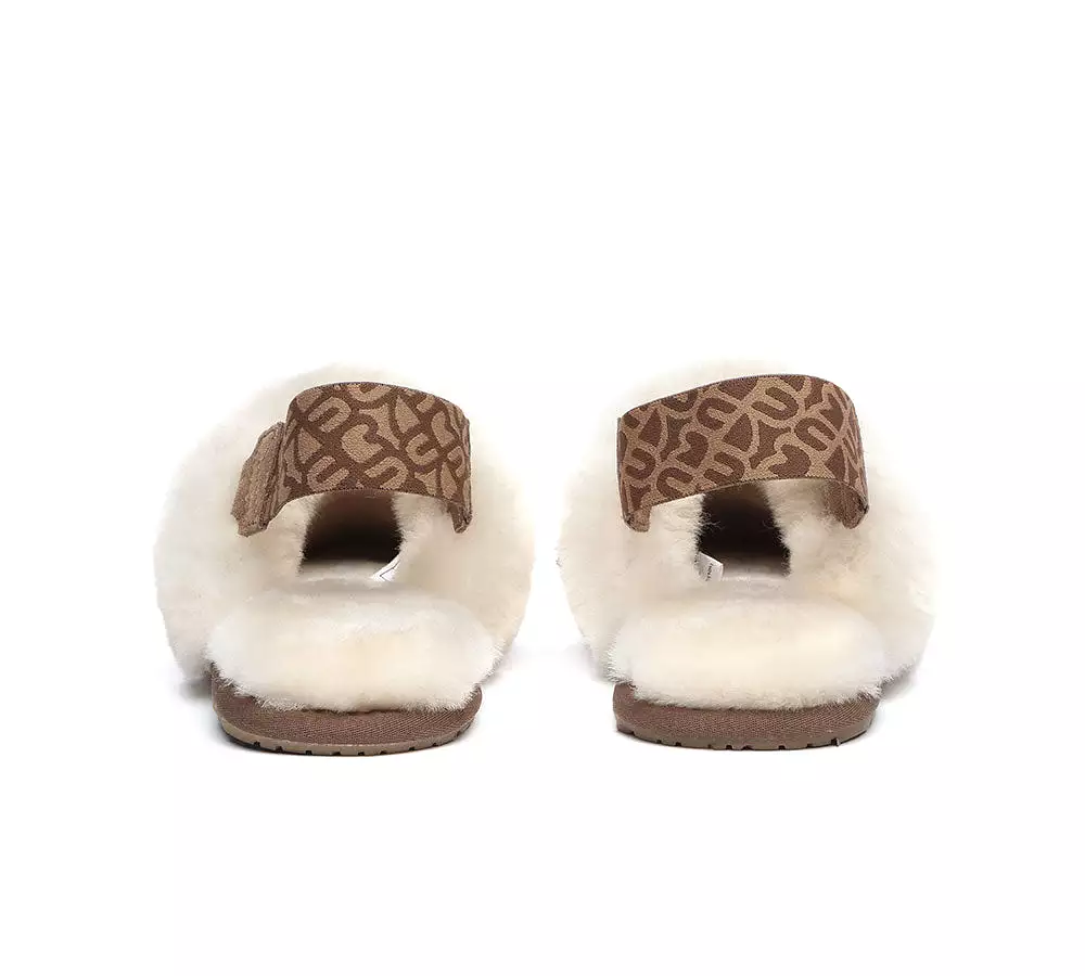 EVERAU Removable Strap Slingback Sheepskin Slippers Lonsdale