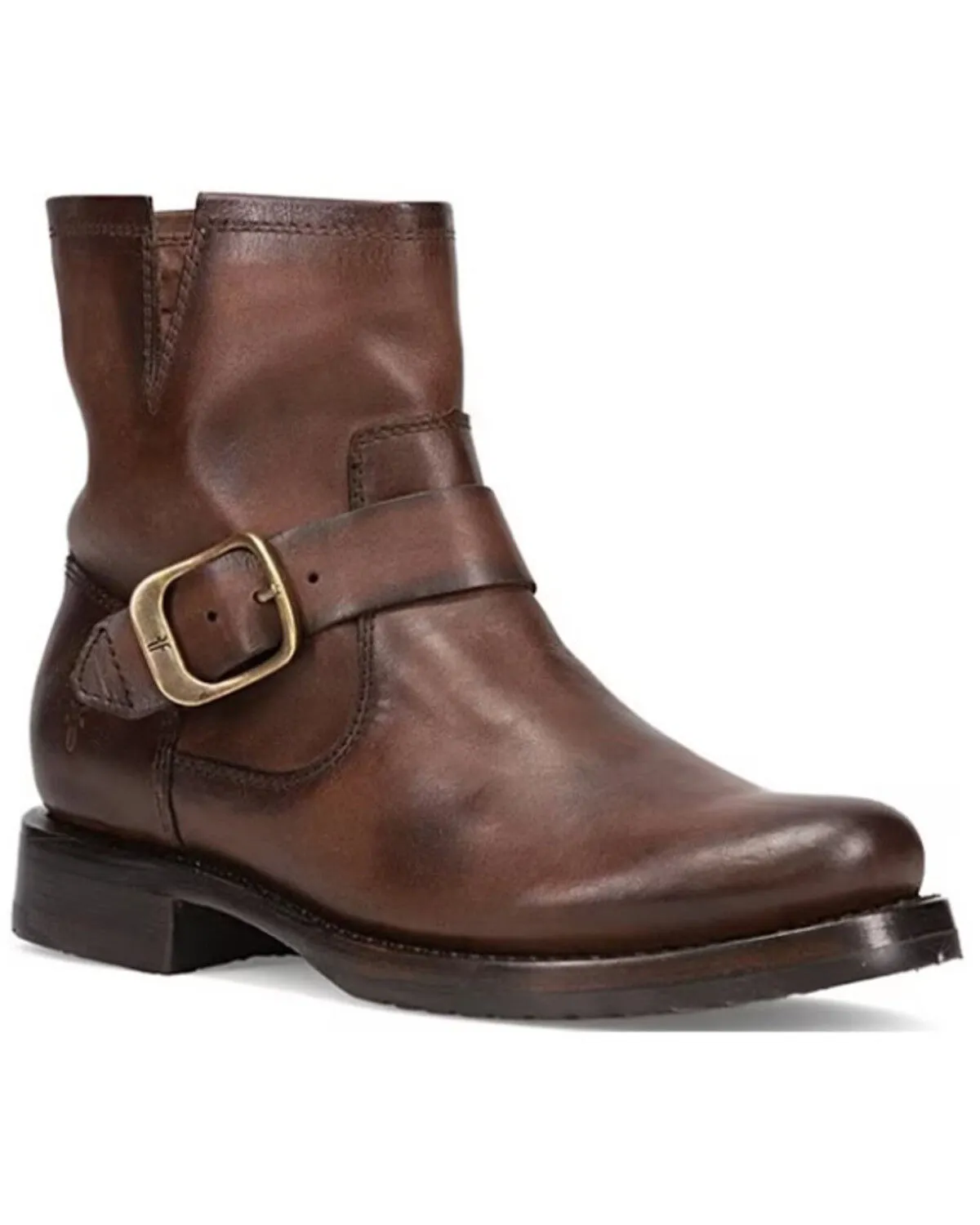 Frye Women's Veronica Leather Buckle Moto Booties - Round Toe