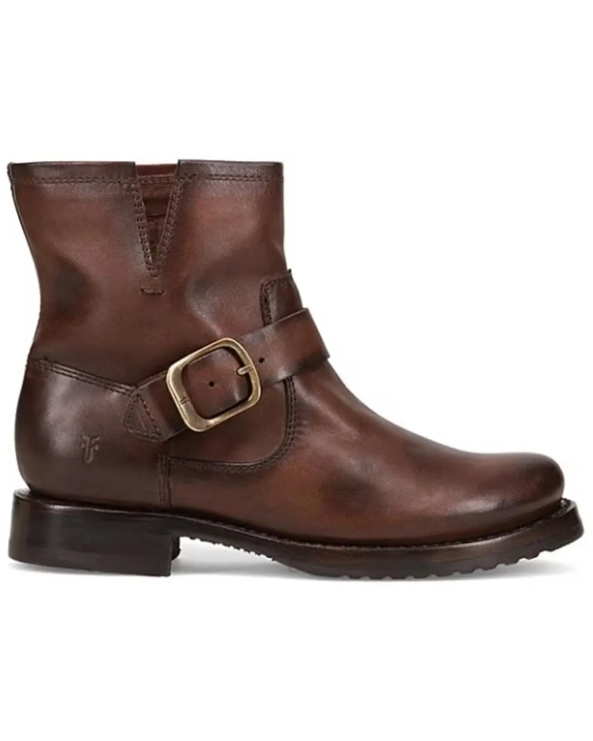 Frye Women's Veronica Leather Buckle Moto Booties - Round Toe